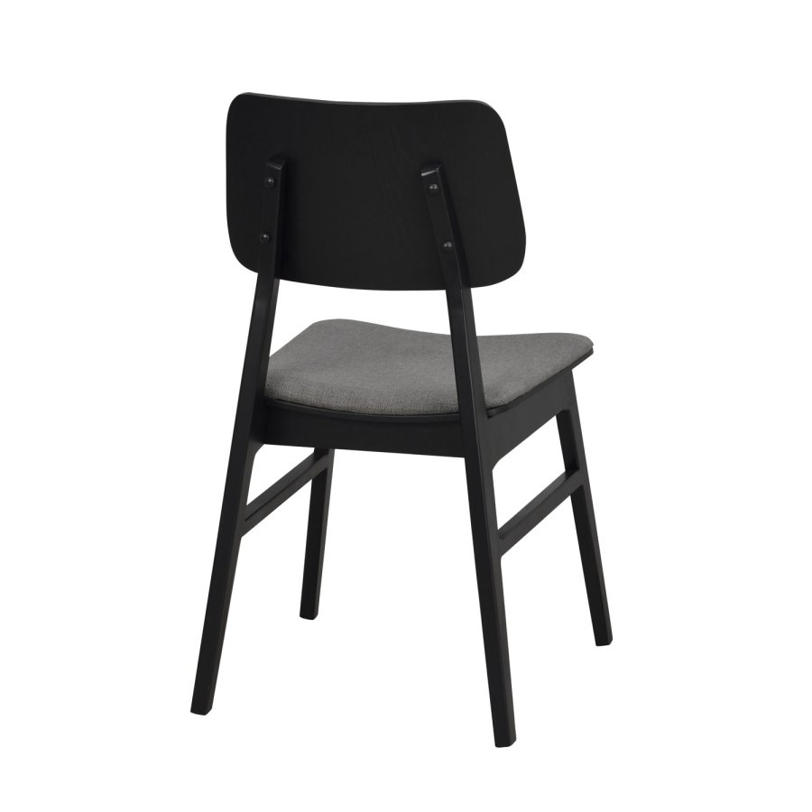 ROWICO Nagano spisebordsstol - mrkegr polyester og sort eg