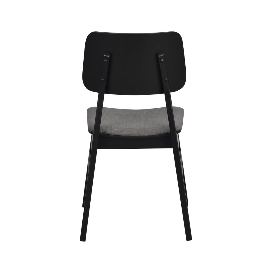 ROWICO Nagano spisebordsstol - mrkegr polyester og sort eg