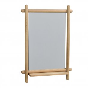 ROWICO rektangulr Milford vgspejl m. hylde - spejlglas og natur eg (74x52)