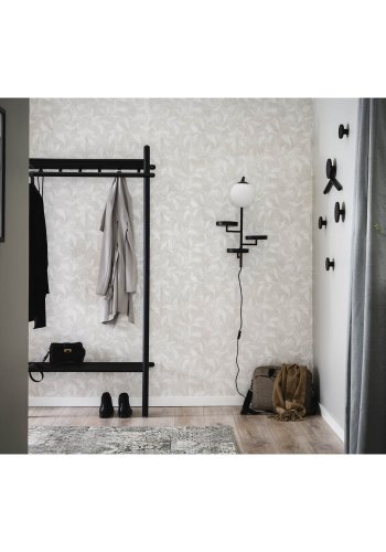 ROWICO rektangulr Milford vgspejl m. hylde - spejlglas og sort eg (74x52)