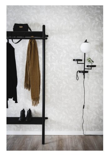 ROWICO rektangulr Milford vgspejl m. hylde - spejlglas og sort eg (74x52)