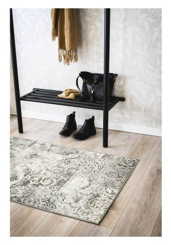 ROWICO rektangulr Milford vgspejl m. hylde - spejlglas og sort eg (74x52)