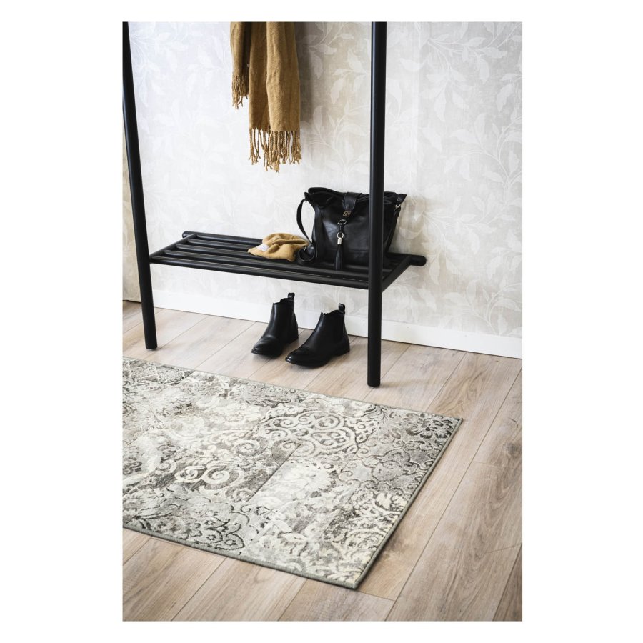 ROWICO rektangulr Milford vgspejl m. hylde - spejlglas og sort eg (74x52)