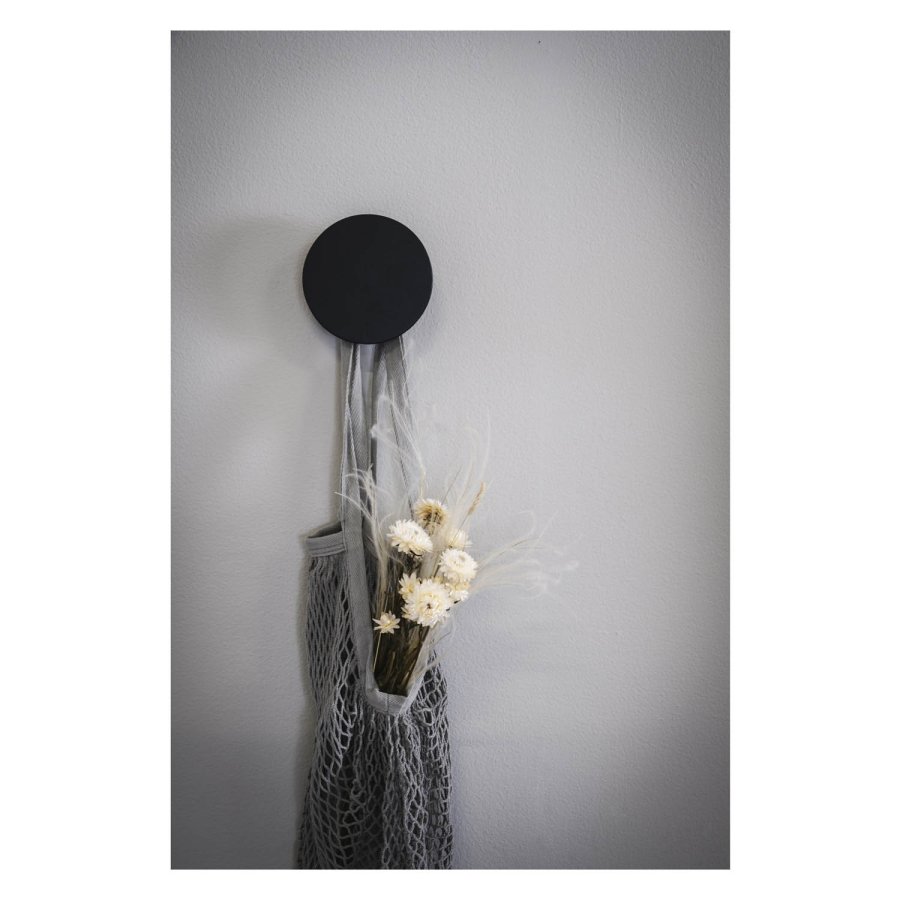 ROWICO rektangulr Milford garderobestativ m. 6 knager og 1 hylde - sort eg og metal (180x90)