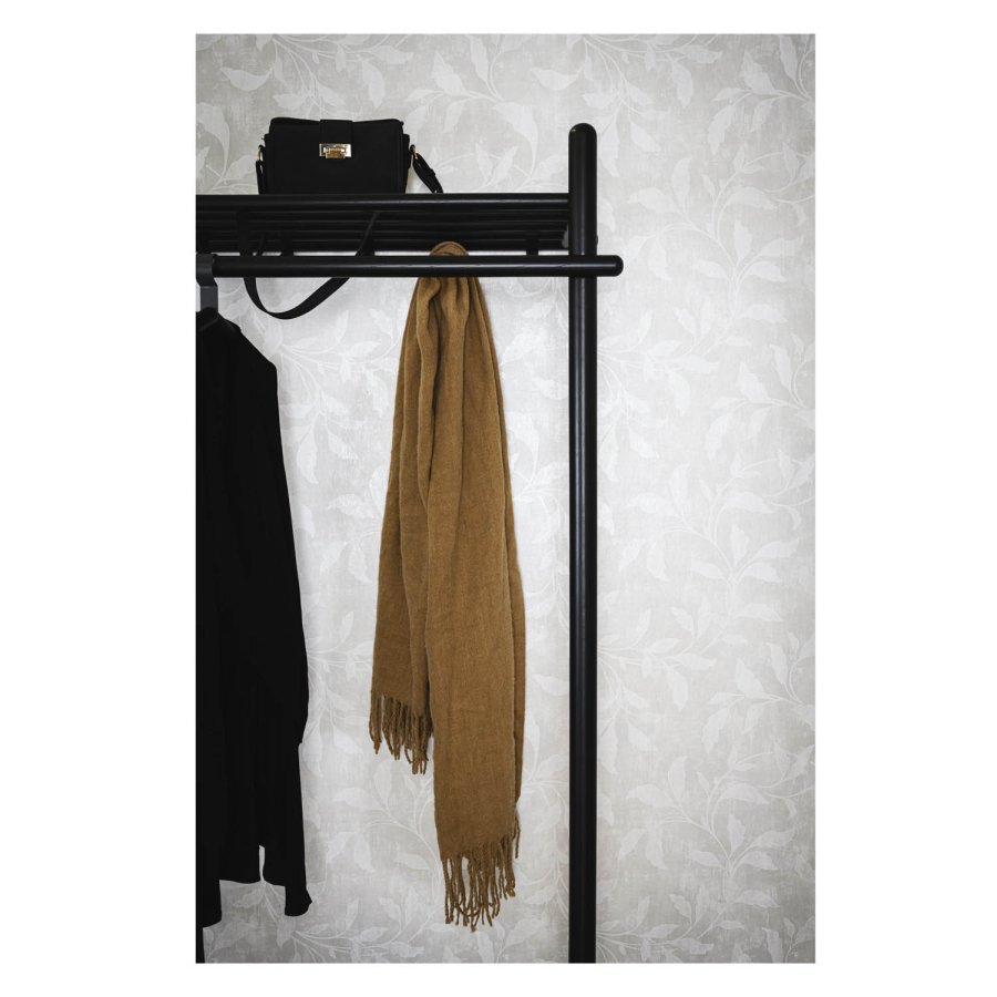 ROWICO rektangulr Milford garderobestativ m. 6 knager og 1 hylde - sort eg og metal (180x90)