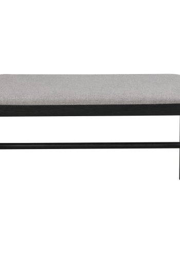 ROWICO rektangulr Milford bnk - gr polyester og sort eg (80x40)