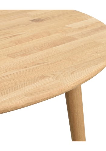 ROWICO Tyler ovalt spisebord, m. udtrk - massivt olieret egetr (170/210x105)