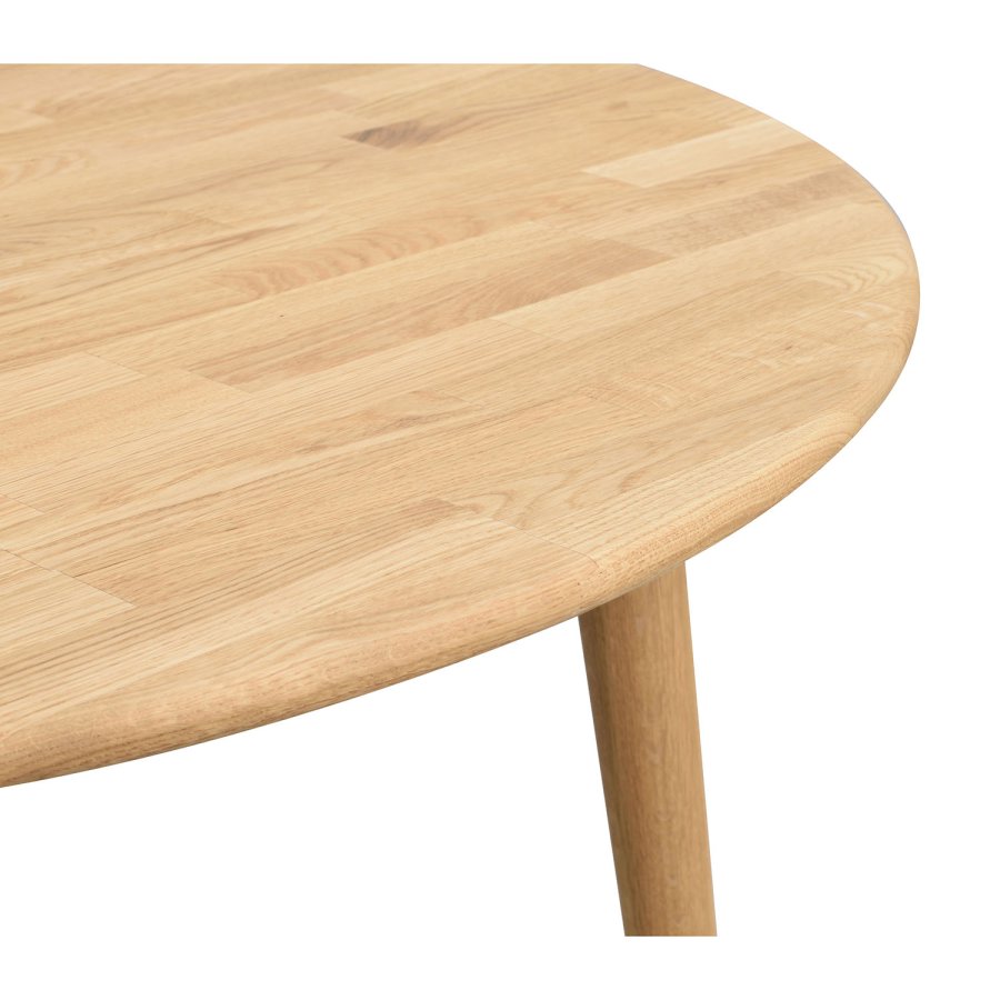 ROWICO Tyler ovalt spisebord, m. udtrk - massivt olieret egetr (170/210x105)