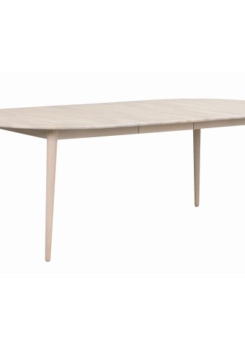 ROWICO Tyler ovalt spisebord, m. udtrk - massivt hvidpigmenteret egetr (170/210x105)