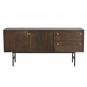 ROWICO Clearbrook sknk, m. 2 lger og 2 skuffer - brun tr og sort metal (160x75)