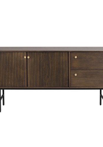 ROWICO Clearbrook sknk, m. 2 lger og 2 skuffer - brun tr og sort metal (160x75)