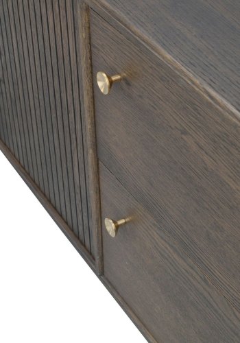 ROWICO Clearbrook sknk, m. 2 lger og 2 skuffer - brun tr og sort metal (160x75)