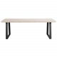 ROWICO Brooklyn rektangulr spisebord, m. udtrk - hvidpigmenteret eg m. U-ben i sort metal (220x95)