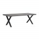ROWICO Brooklyn rektangulr spisebord, m. udtrk - mrkt egetr m. X-ben i sort metal (220x95)