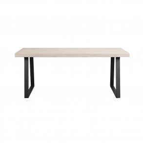 ROWICO Brooklyn spisebord - hvidpigmenteret tr og sort metal (170x95) 