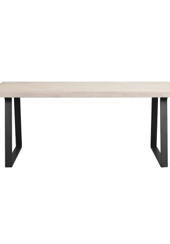 ROWICO Brooklyn spisebord - hvidpigmenteret tr og sort metal (170x95) 