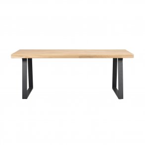 ROWICO Brooklyn spisebord - natur egetr og sort metal (170x95)