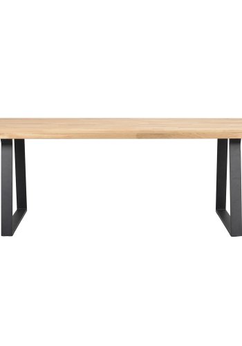 ROWICO Brooklyn spisebord - natur egetr og sort metal (170x95)