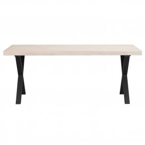 ROWICO Brooklyn spisebord - hvidpigmenteret tr og sort metal (170x95)