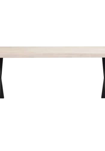 ROWICO Brooklyn spisebord - hvidpigmenteret tr og sort metal (170x95)