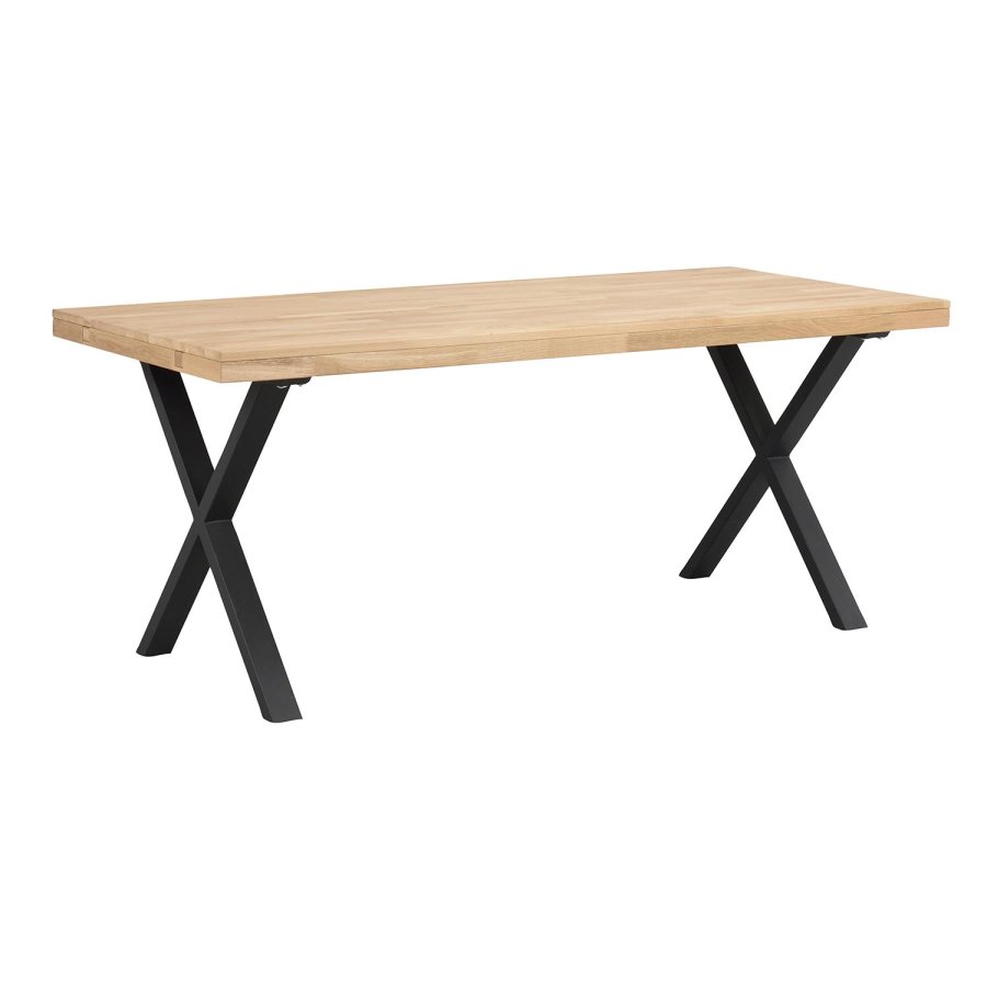 ROWICO Brooklyn spisebord - natur egetr og sort metal (170x95)