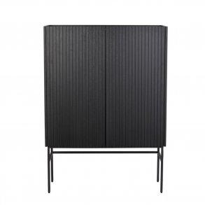 ROWICO Lancaster skab, m. 2 lger - sort tr og sort metal (100x40)