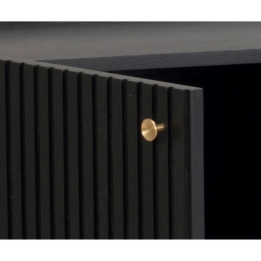 ROWICO Lancaster skab, m. 2 lger - sort tr og sort metal (100x40)