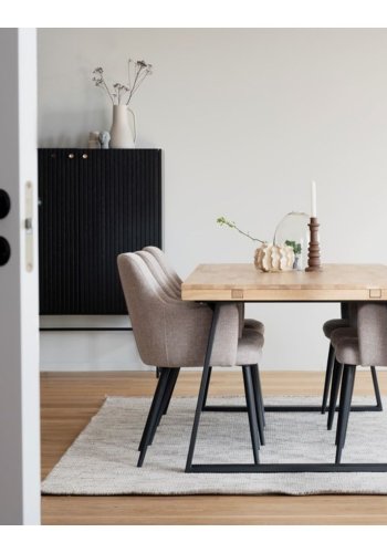 ROWICO Lancaster skab, m. 2 lger - sort tr og sort metal (100x40)