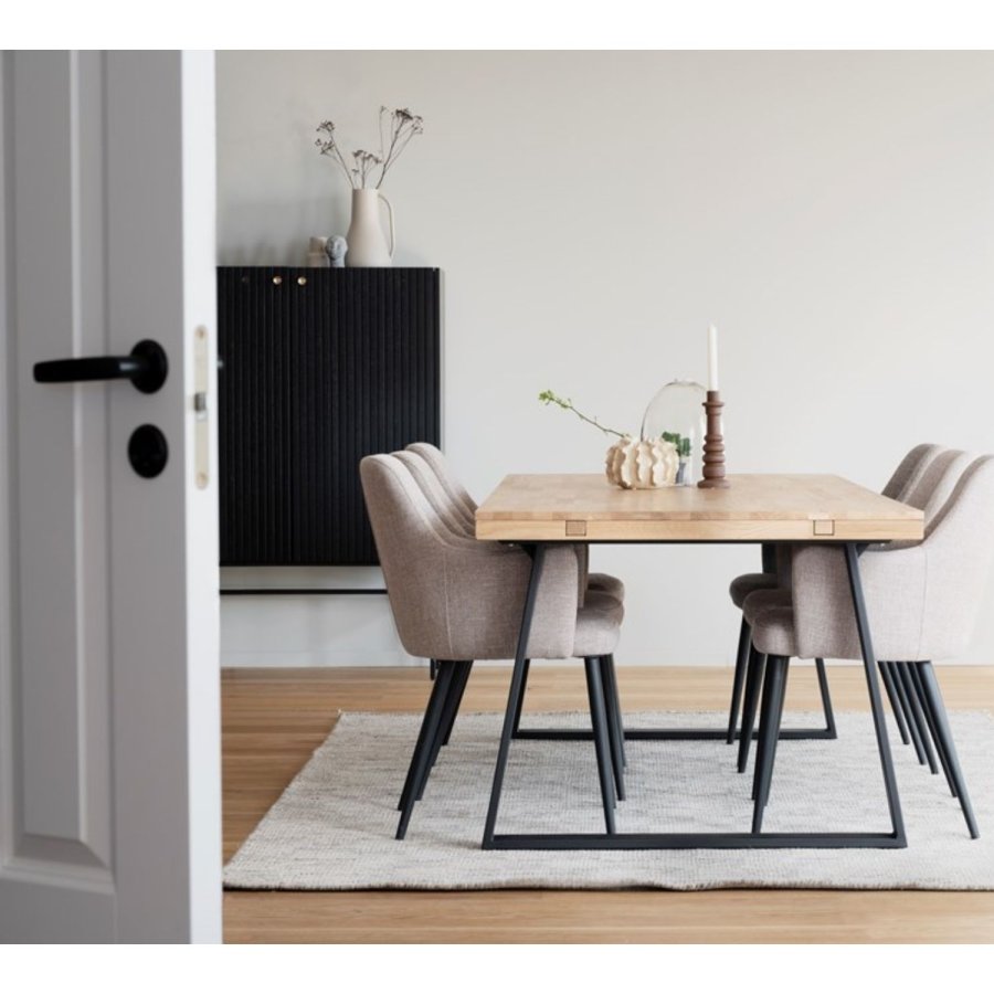 ROWICO Lancaster skab, m. 2 lger - sort tr og sort metal (100x40)