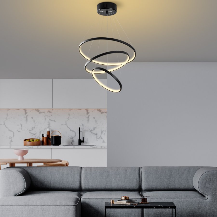 LUMI Simit loftlampe - sort metal