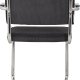 ZUIVER Ridge Rib Kink spisebordsstol, m. armln - sort fljl polyester/nylon og slv krom