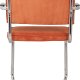 ZUIVER Ridge Rib Kink spisebordsstol, m. armln - orange fljl polyester/nylon og slv krom