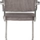 ZUIVER Ridge Rib Kink spisebordsstol, m. armln - gr fljl polyester/nylon og slv krom