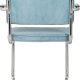 ZUIVER Ridge Rib Kink spisebordsstol, m. armln - bl fljl polyester/nylon og slv krom