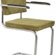 ZUIVER Ridge Rib Kink spisebordsstol, m. armln - grn fljl polyester/nylon og slv krom