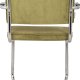 ZUIVER Ridge Rib Kink spisebordsstol, m. armln - grn fljl polyester/nylon og slv krom