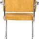 ZUIVER Ridge Rib Kink spisebordsstol, m. armln - gul fljl polyester/nylon og slv krom