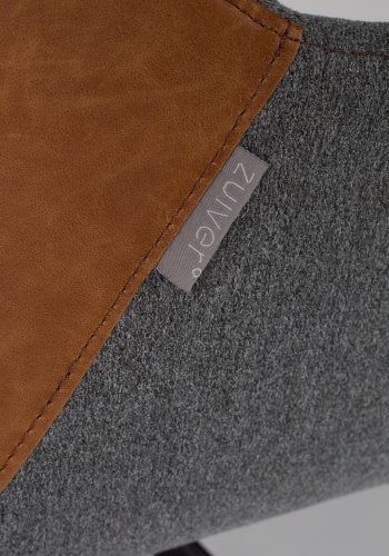 ZUIVER Doulton drejestol, m. armln - vintage brun PU og sort stl