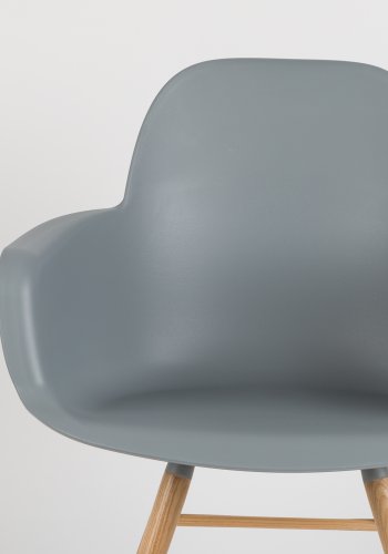 ZUIVER Albert Kuip lnestol, m. armln - lysegr plastik og natur asketr