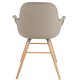 ZUIVER Albert Kuip lnestol, m. armln - taupe plastik og natur asketr