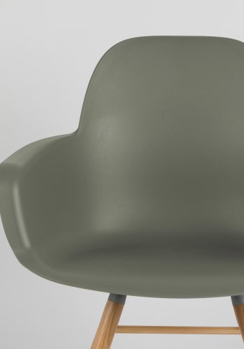 ZUIVER Albert Kuip lnestol, m. armln - grn plastik og natur asketr