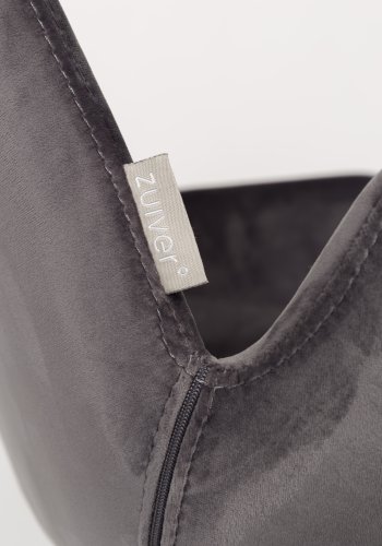 ZUIVER Brit lnestol, m. armln - mrkegr fljl polyester og sort stl