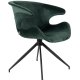 ZUIVER Mia spisebordsstol, m. armln - grn fljl polyester og sort metal