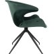 ZUIVER Mia spisebordsstol, m. armln - grn fljl polyester og sort metal