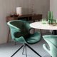ZUIVER Mia spisebordsstol, m. armln - grn fljl polyester og sort metal