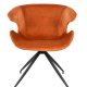 ZUIVER Mia spisebordsstol, m. armln - orange fljl polyester og sort metal