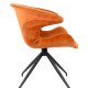 ZUIVER Mia spisebordsstol, m. armln - orange fljl polyester og sort metal