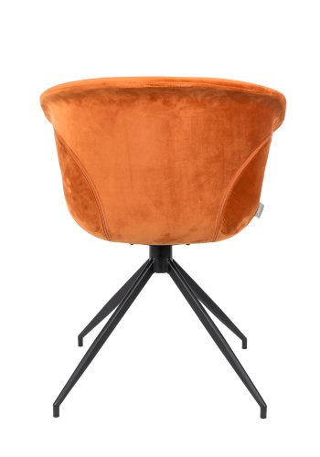 ZUIVER Mia spisebordsstol, m. armln - orange fljl polyester og sort metal