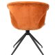 ZUIVER Mia spisebordsstol, m. armln - orange fljl polyester og sort metal