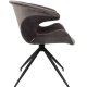 ZUIVER Mia spisebordsstol, m. armln - gr fljl polyester og sort metal